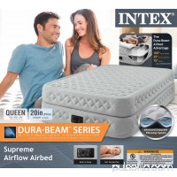 Intex 20in Queen Dura-Beam Supreme Air-Flow Airbed with Built-In Electric Pump   555124128